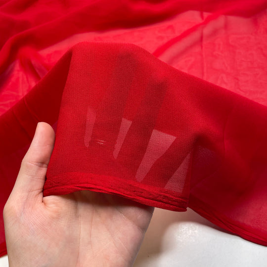 Dramatic Red Lip - Chiffon Poly Woven - Red - 2.05M Bundle (6805884928113)
