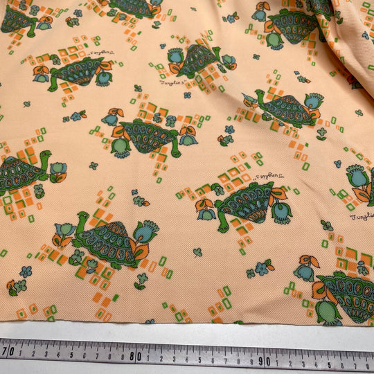 UB - Turtle Turtle - Vintage Interlock Poly Knit - Light Pink Multi Turtles - 1M Bundle (6806609592433)