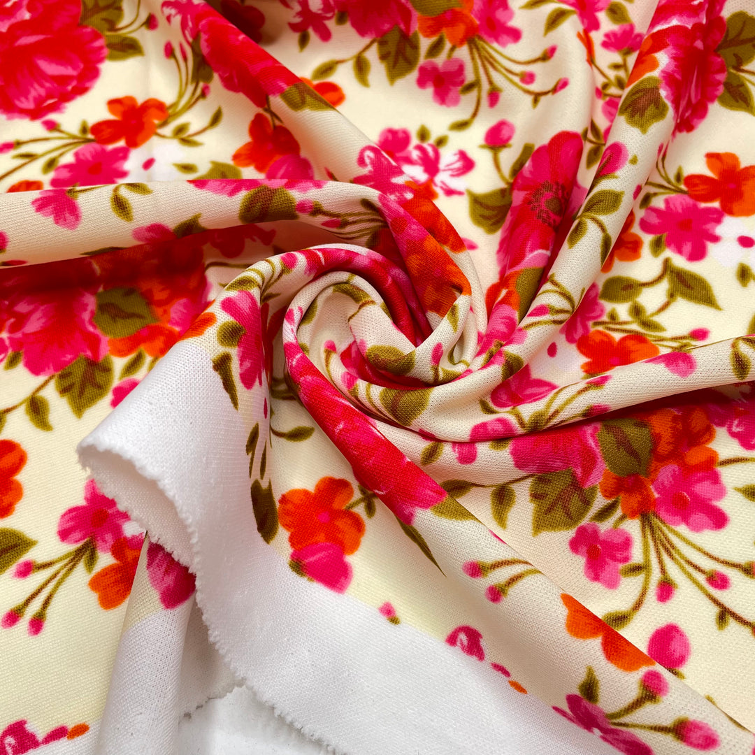 UB - Nanna And Her Flowers - Vintage Poly Knit - Cream Multi Floral - 1.5M Bundle (6806616637553)