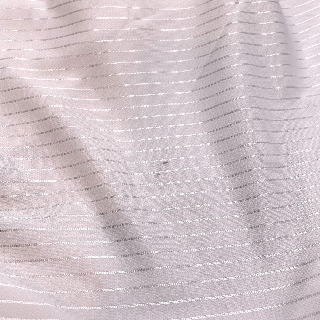 Shimmer Finish - Poly Knit - White Pinstripe - 1.25M Bundle (6807185784945)