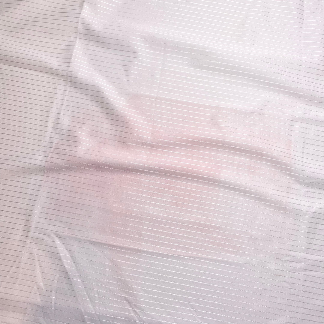 Shimmer Finish - Poly Knit - White Pinstripe - 1.25M Bundle (6807185784945)