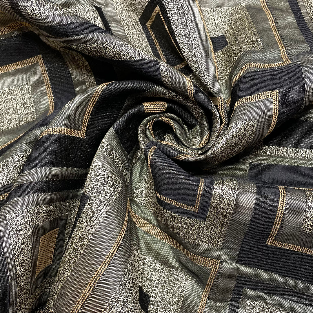 Turn A Square - Jacquard Poly Woven - Black Multi Geometric - 1M Bundle (6808833753201)
