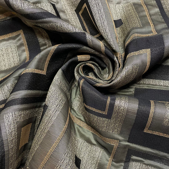Turn A Square - Jacquard Poly Woven - Black Multi Geometric - 1M Bundle (6808833753201)