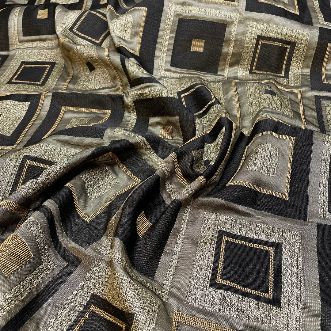 Turn A Square - Jacquard Poly Woven - Black Multi Geometric - 1M Bundle (6808833753201)