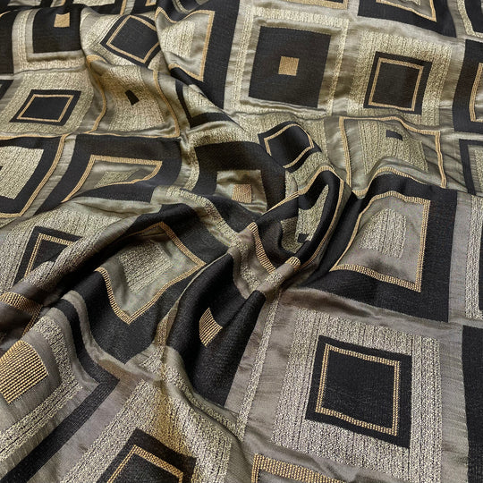 Turn A Square - Jacquard Poly Woven - Black Multi Geometric - 1M Bundle (6808833753201)
