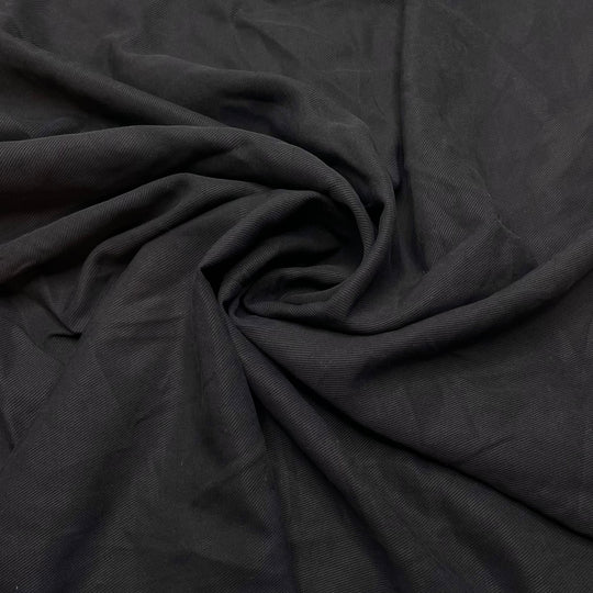 Untwill Dark - Twill Weave Rayon Woven - Black - 1M Bundle (6808837881969)