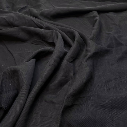 Untwill Dark - Twill Weave Rayon Woven - Black - 1M Bundle (6808837881969)