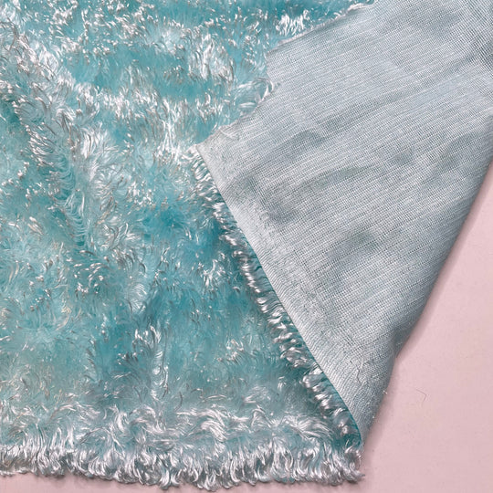 Fuzzy Wuzzy - Medium Hair Minky Synthetic Knit - Light Blue - 2.6M Bundle (6808838275185)