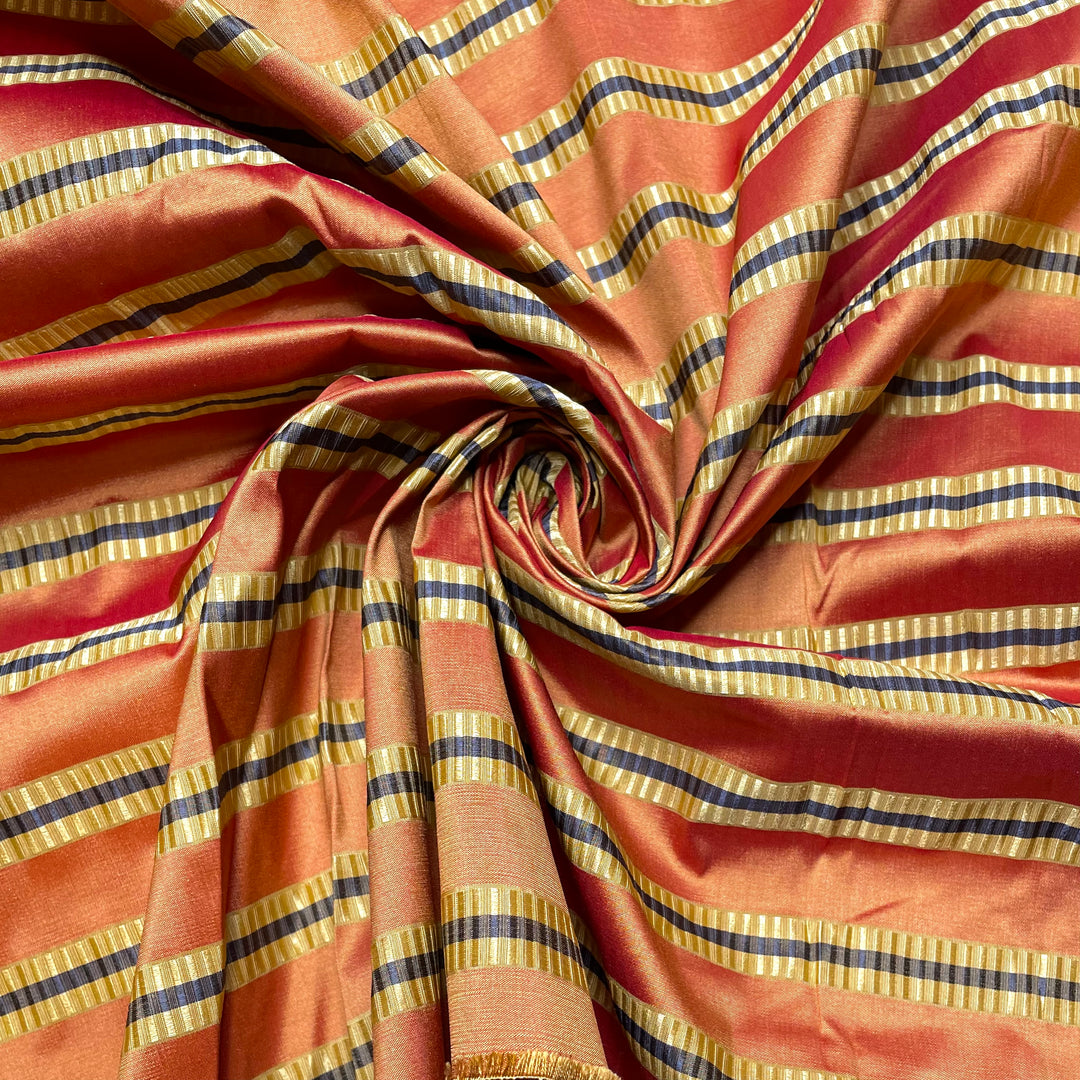 Wine Gums - Taffeta Poly Woven - Orange Multi Stripes - 3.9M Bundle (6811279065201)