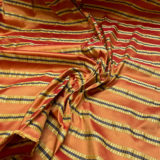 Wine Gums - Taffeta Poly Woven - Orange Multi Stripes - 3.9M Bundle (6811279065201)