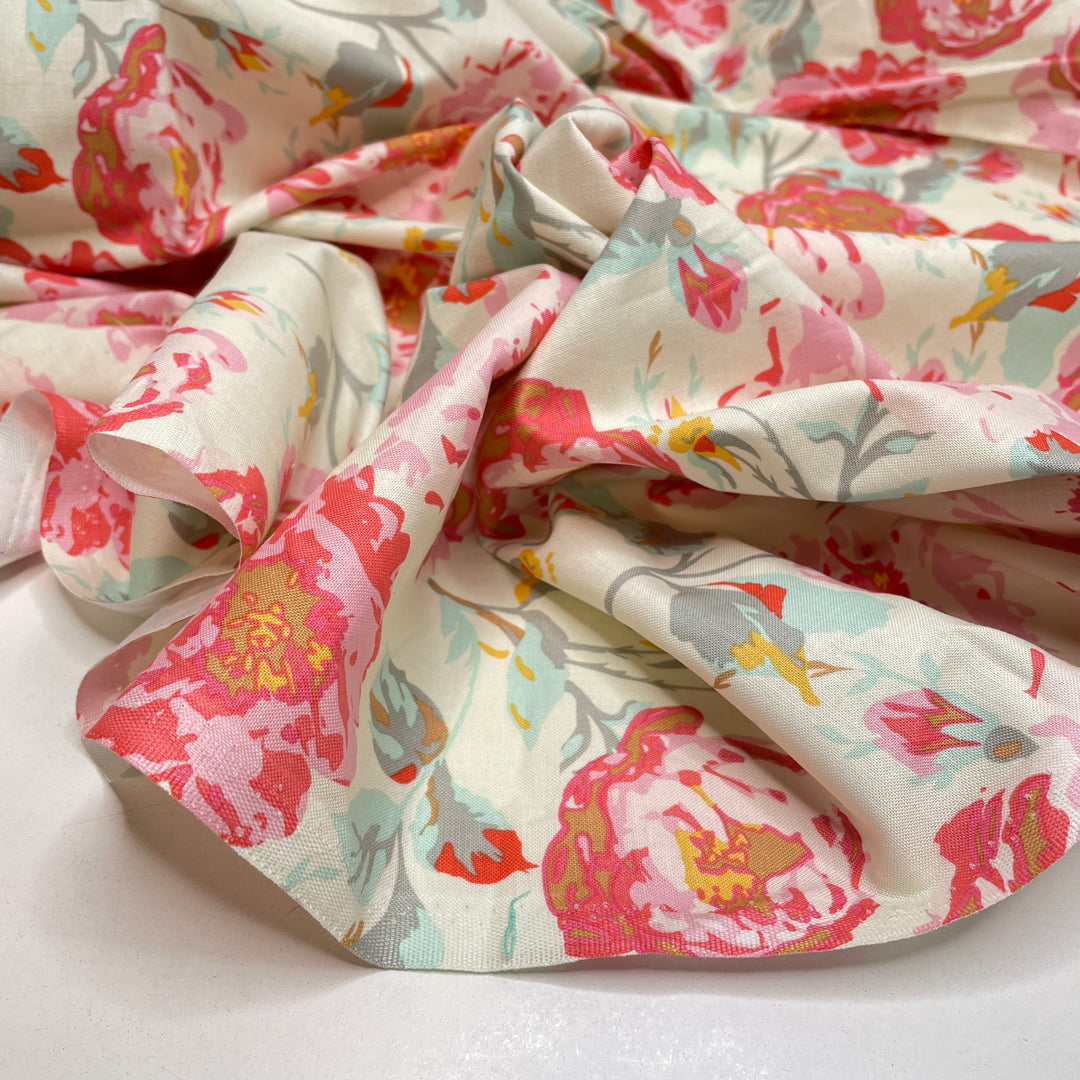 UB - Pretty Picture - Cotton Blend Woven - Cream Multi Floral - 2M Bundle (6812081717361)