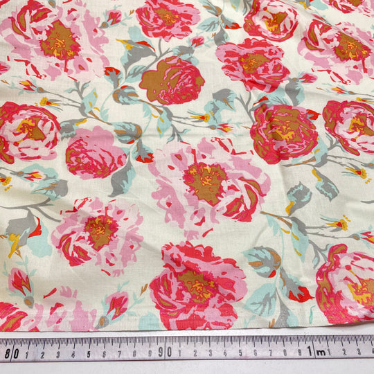 UB - Pretty Picture - Cotton Blend Woven - Cream Multi Floral - 2M Bundle (6812081717361)