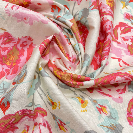 UB - Pretty Picture - Cotton Blend Woven - Cream Multi Floral - 2M Bundle (6812081717361)