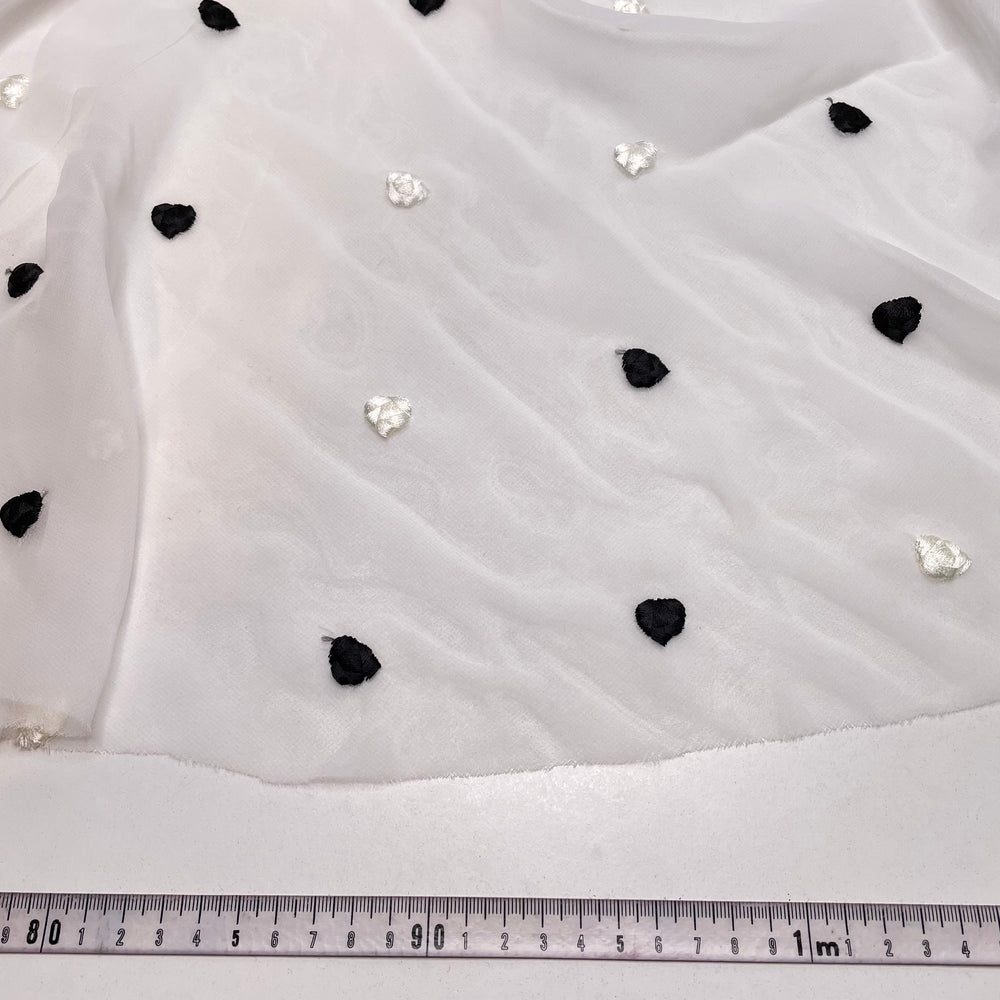 UB - Dalmation - Chiffon Poly Woven - White/Black Polka Dots - 1.3M Bundle (6812084174961)