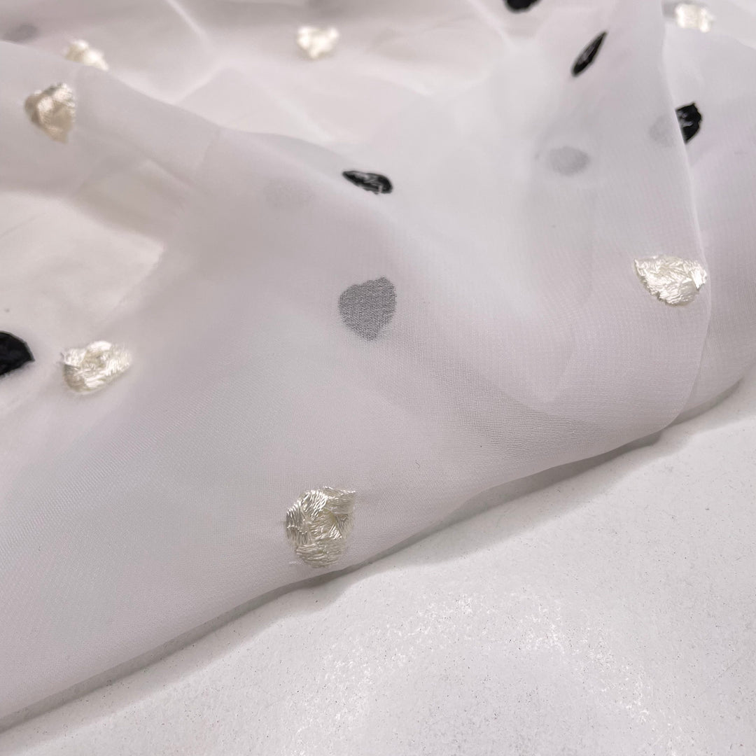 UB - Dalmation - Chiffon Poly Woven - White/Black Polka Dots - 1.3M Bundle (6812084174961)