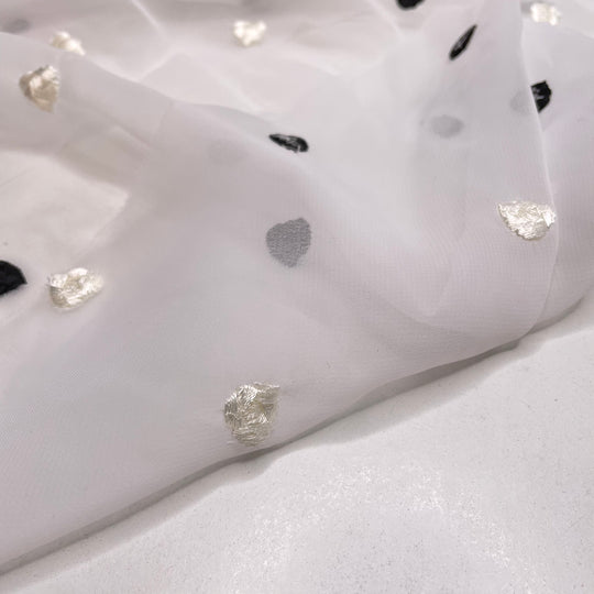 UB - Dalmation - Chiffon Poly Woven - White/Black Polka Dots - 1.3M Bundle (6812084174961)