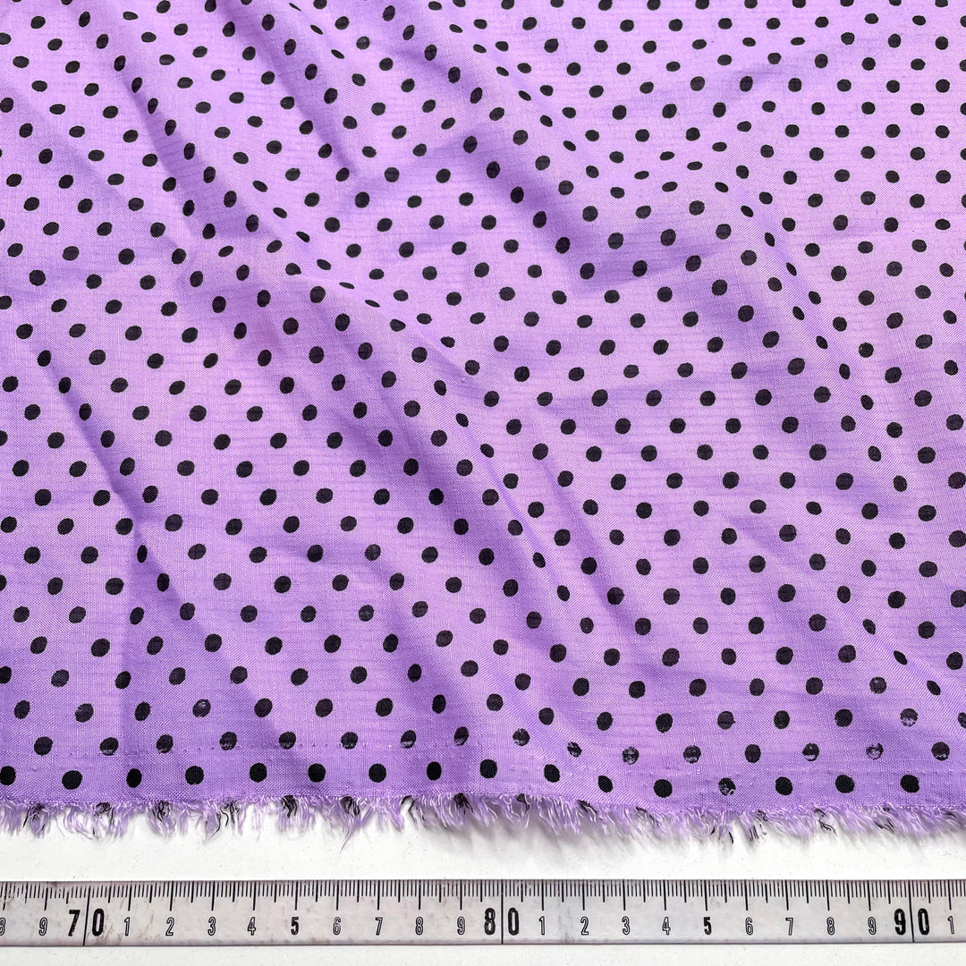 Dots Gummies - Slub Poly Woven - Purple/Black Polka Dots - Bundles (6813394960497)