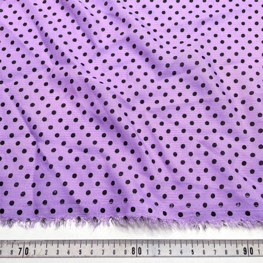 Dots Gummies - Slub Poly Woven - Purple/Black Polka Dots - Bundles (6813394960497)