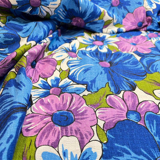 Yes Please - Vintage Cotton Woven - Blue/Purple Floral - 2.1M Bundle (6815443058801)
