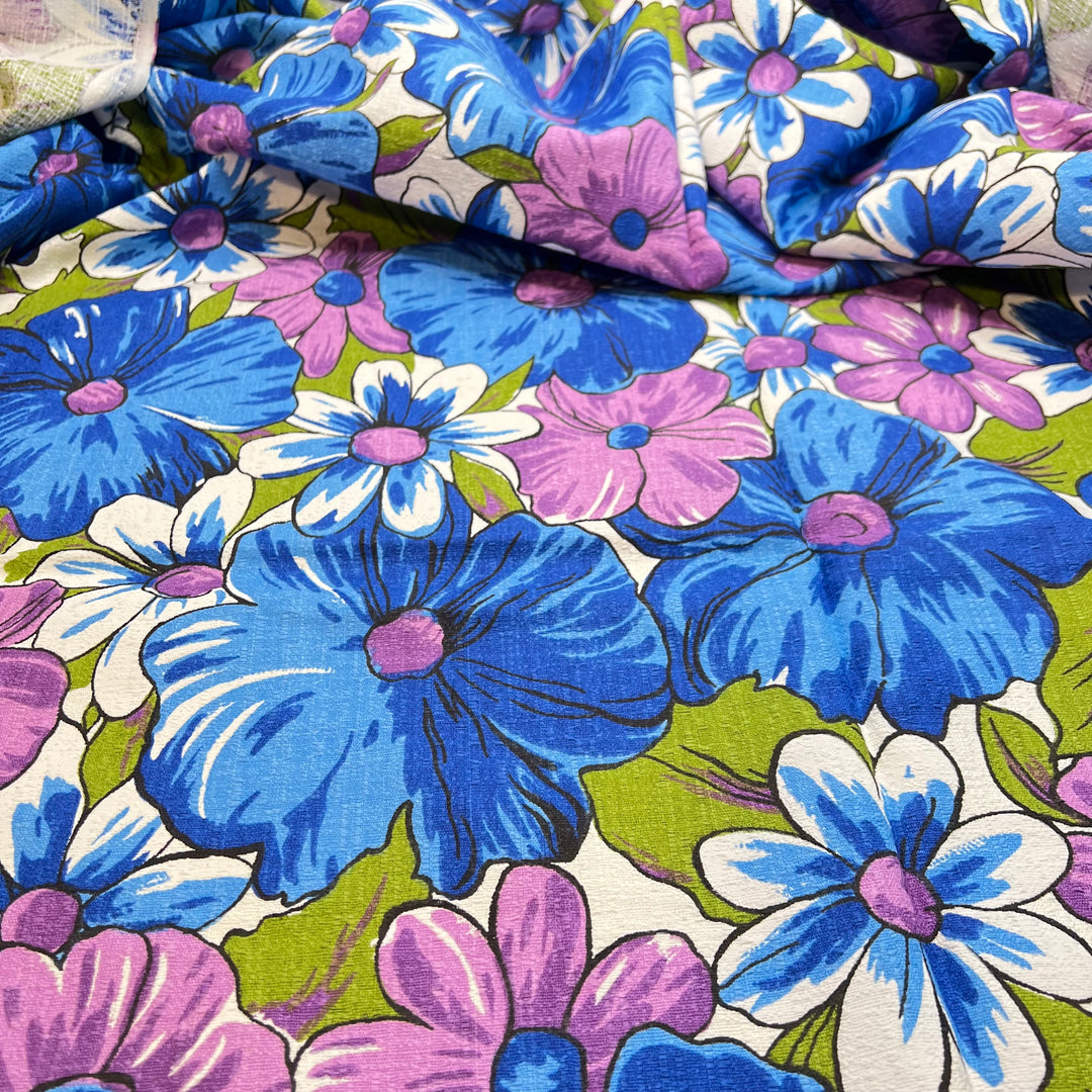 Yes Please - Vintage Cotton Woven - Blue/Purple Floral - 2.1M Bundle (6815443058801)