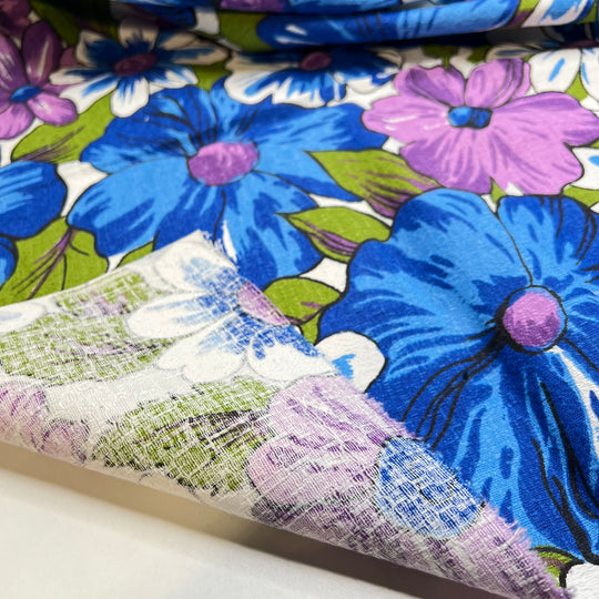 Yes Please - Vintage Cotton Woven - Blue/Purple Floral - 2.1M Bundle (6815443058801)