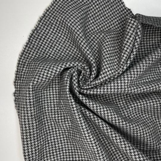Merle Coat - Fleece Poly Knit - Black/Grey Houndstooth - 1.5M Bundle (6816206651505)