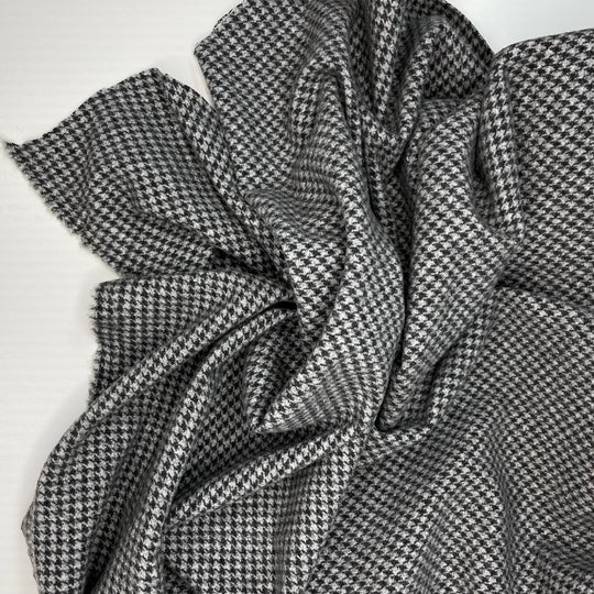 Merle Coat - Fleece Poly Knit - Black/Grey Houndstooth - 1.5M Bundle (6816206651505)