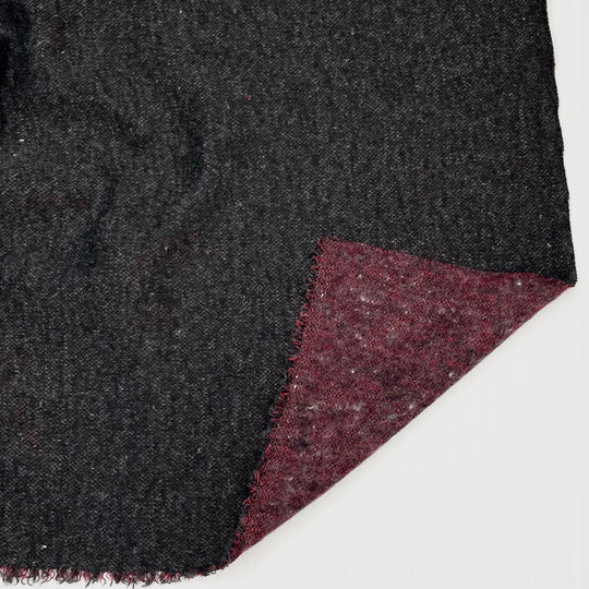 Cuddling The Cat - Poly Knit - Burgundy/Grey - 1M Bundle (6816275529841)