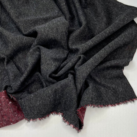 Cuddling The Cat - Poly Knit - Burgundy/Grey - 1M Bundle (6816275529841)