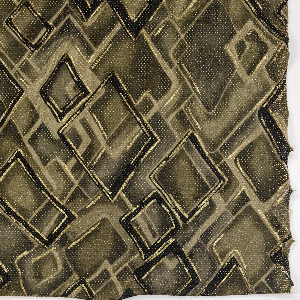 Diamond Dance - Metallic Synthetic Knit - Green/Gold Abstract - 1.9M Bundle (6817189167217)