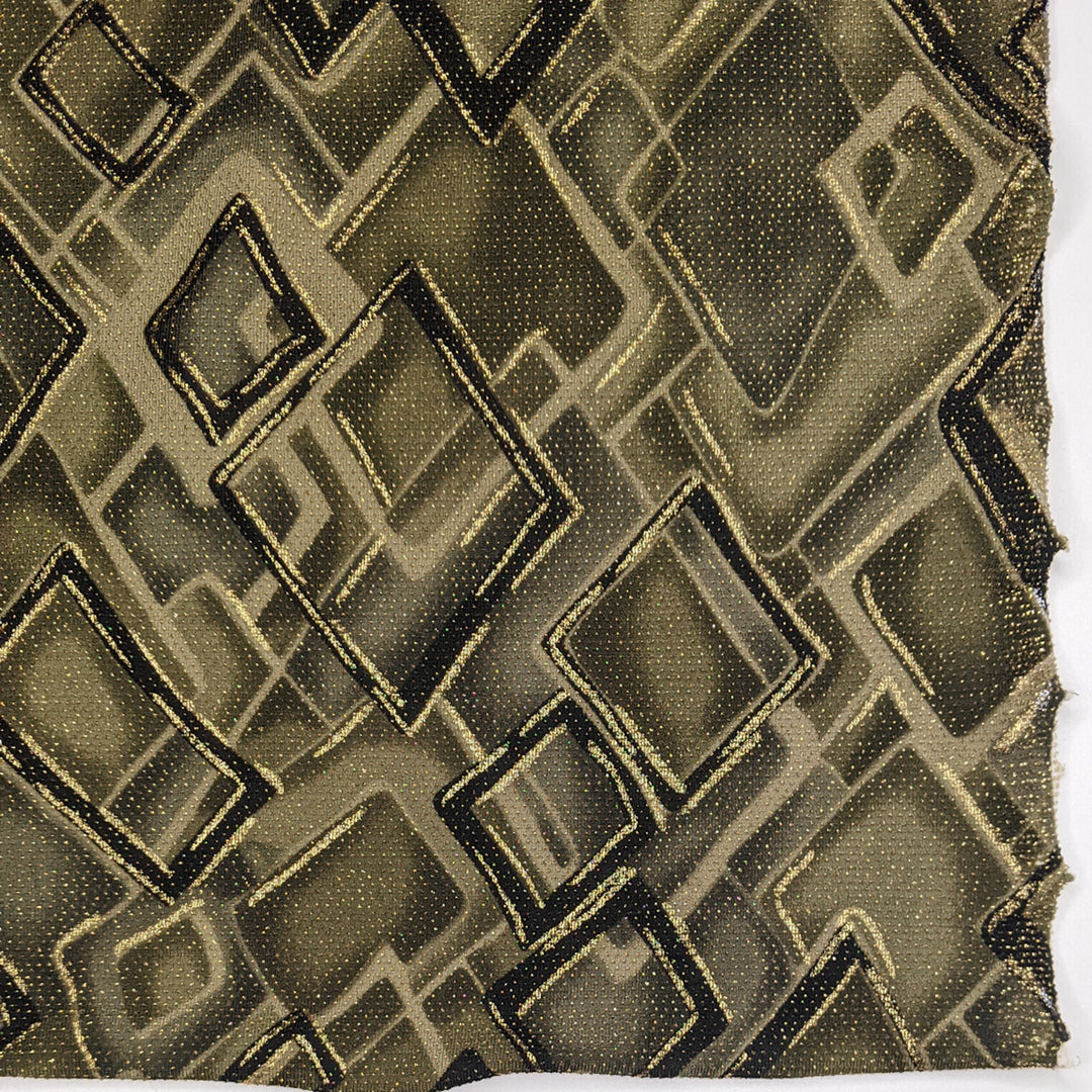 Diamond Dance - Metallic Synthetic Knit - Green/Gold Abstract - 1.9M Bundle (6817189167217)