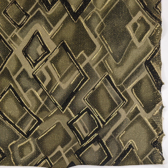 Diamond Dance - Metallic Synthetic Knit - Green/Gold Abstract - 1.9M Bundle (6817189167217)