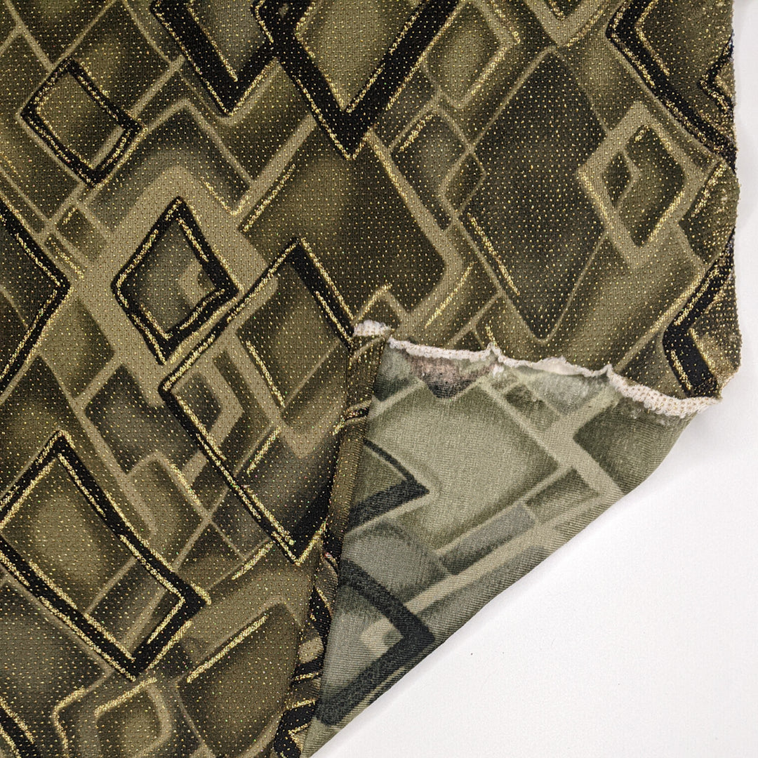 Diamond Dance - Metallic Synthetic Knit - Green/Gold Abstract - 1.9M Bundle (6817189167217)