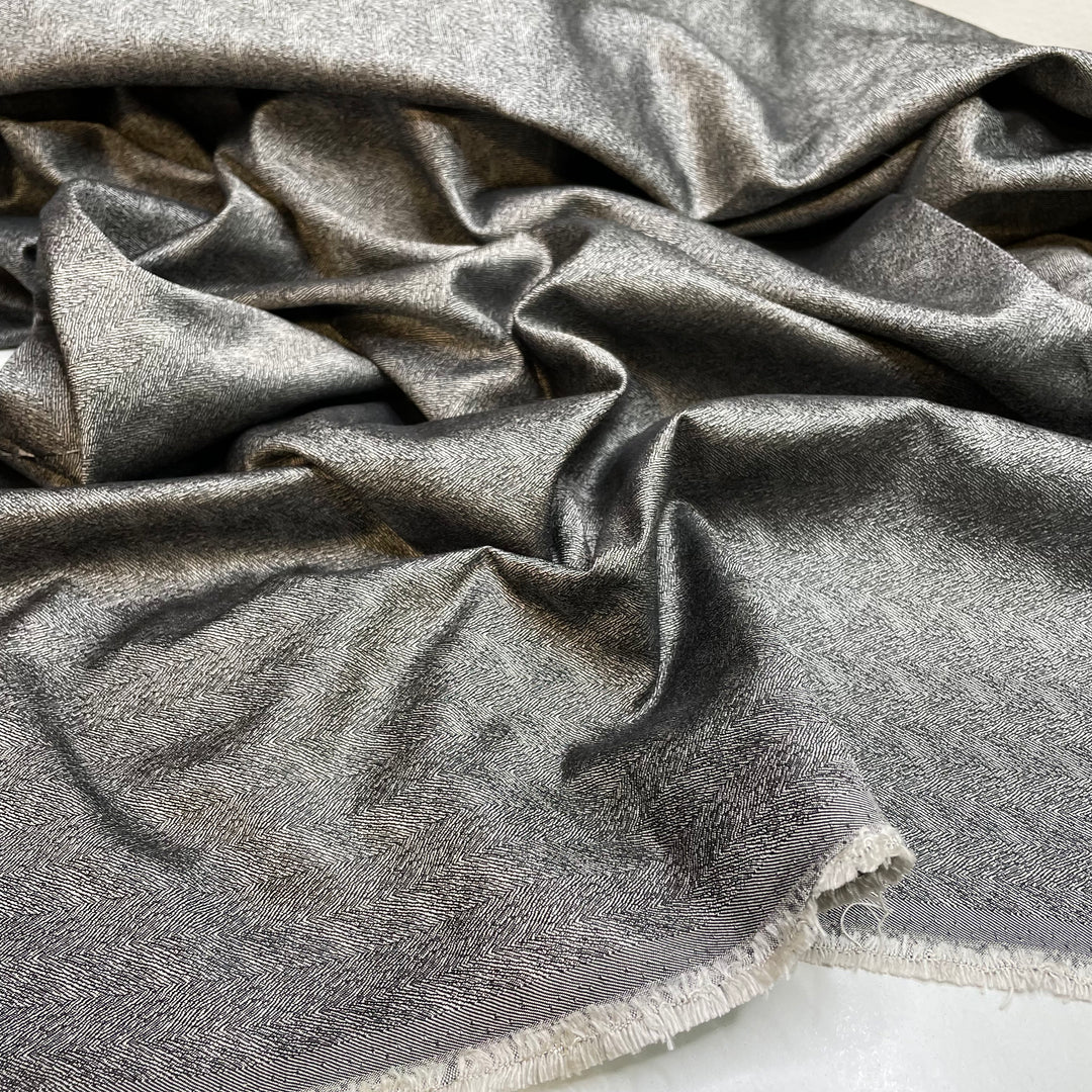 UB - Herringbone Zebra - Polyester Blend Woven - Grey/Silver Animal Print - 2.1M Bundle (6817805303921)