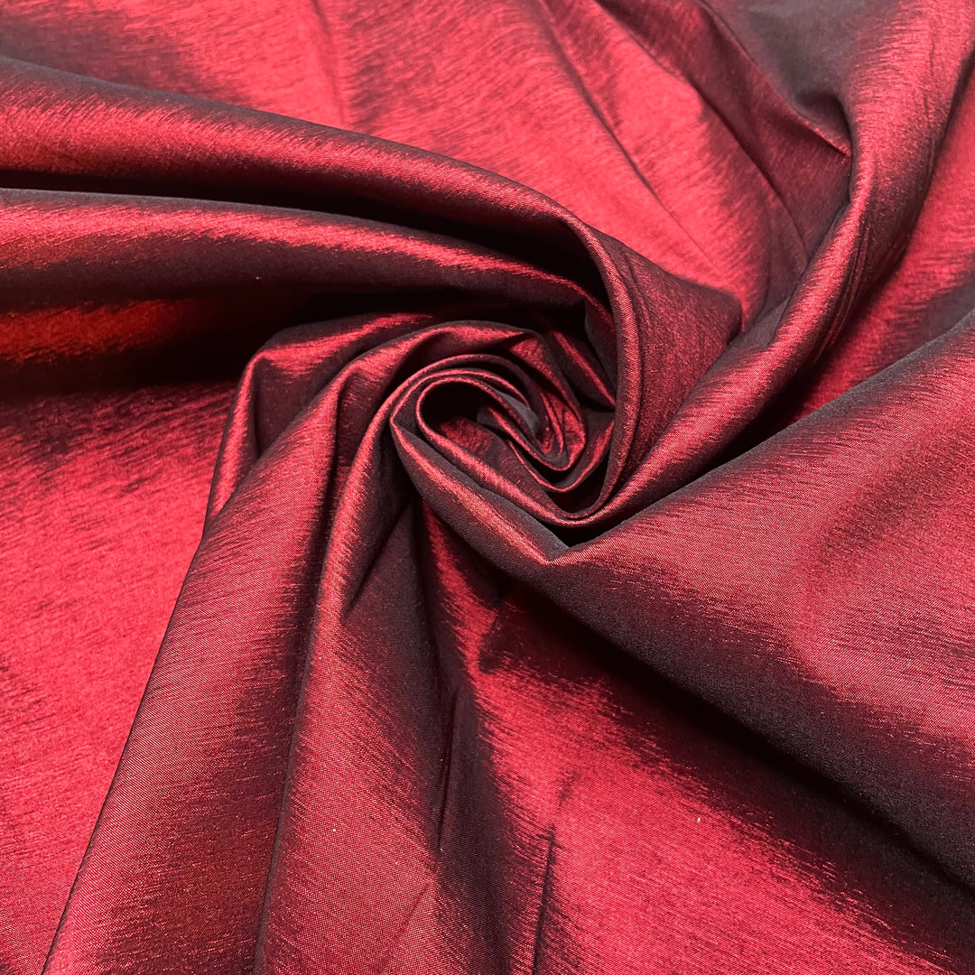 Office Christmas Party - Two Toned Taffeta Poly/Spandex Woven - Red/Black - 2.35M Bundle (6820036313201)