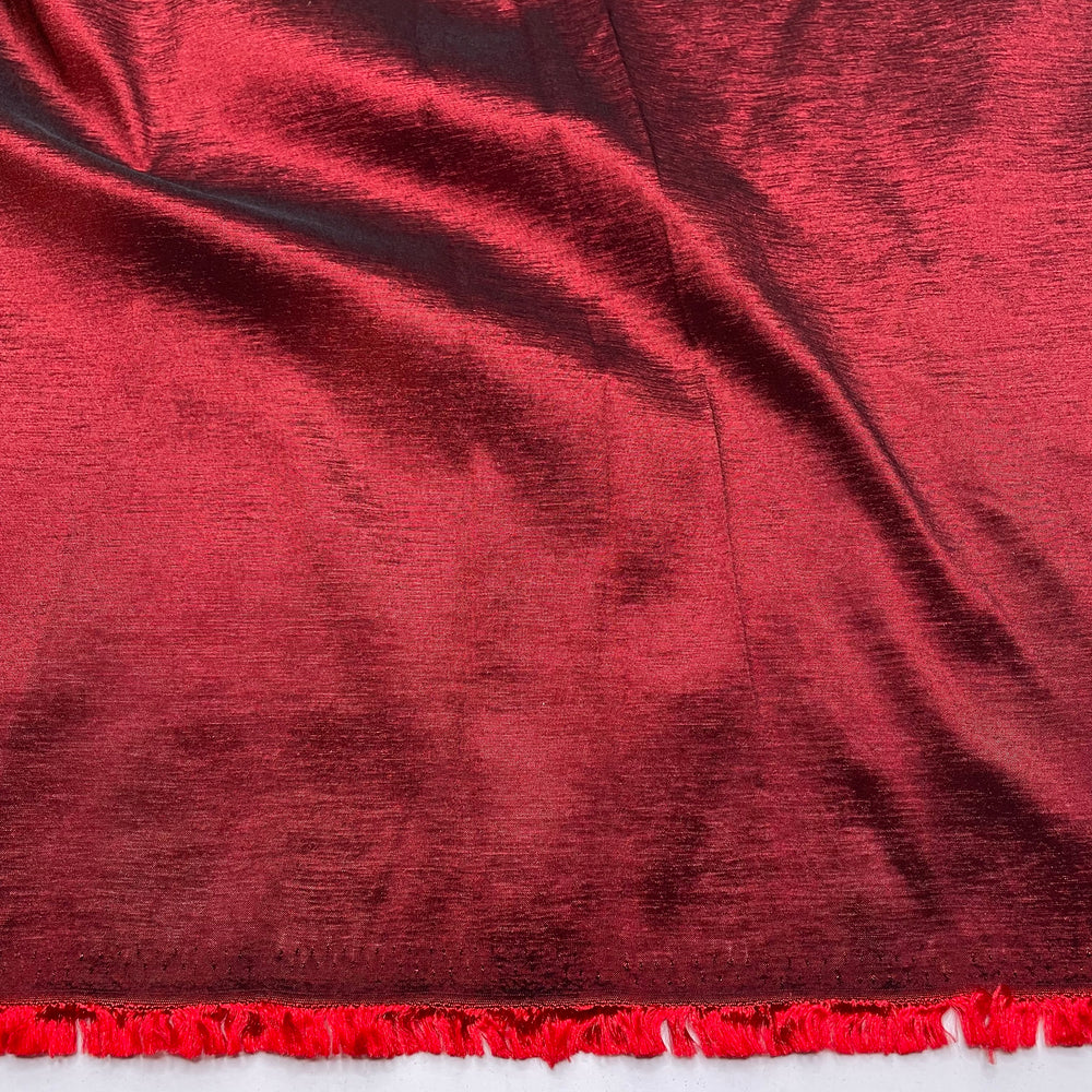 Office Christmas Party - Two Toned Taffeta Poly/Spandex Woven - Red/Black - 2.35M Bundle (6820036313201)