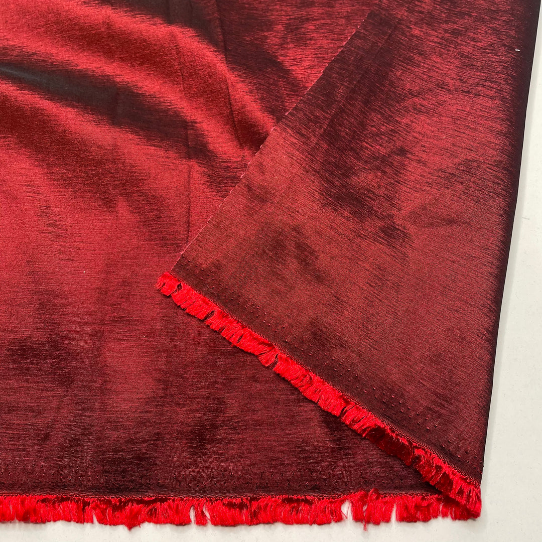Office Christmas Party - Two Toned Taffeta Poly/Spandex Woven - Red/Black - 2.35M Bundle (6820036313201)