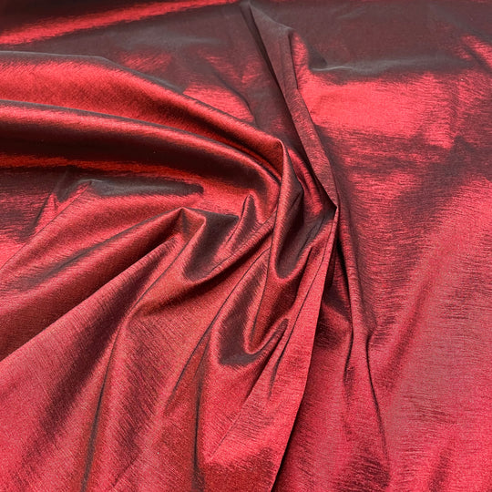 Office Christmas Party - Two Toned Taffeta Poly/Spandex Woven - Red/Black - 2.35M Bundle (6820036313201)
