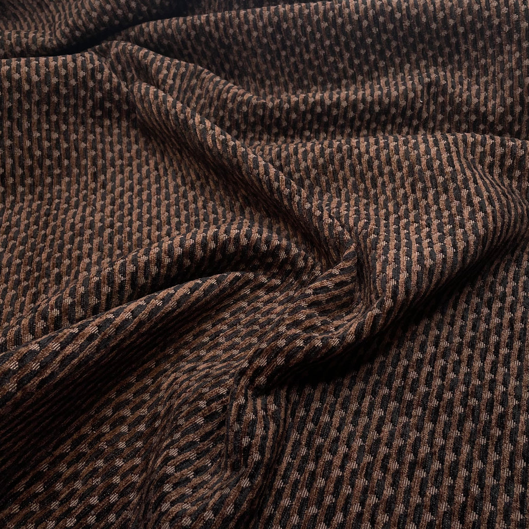 The Favourite Armchair - Jacquard Poly Woven - Black/Brown Geometric - 2.5M Bundle (6820705075313)