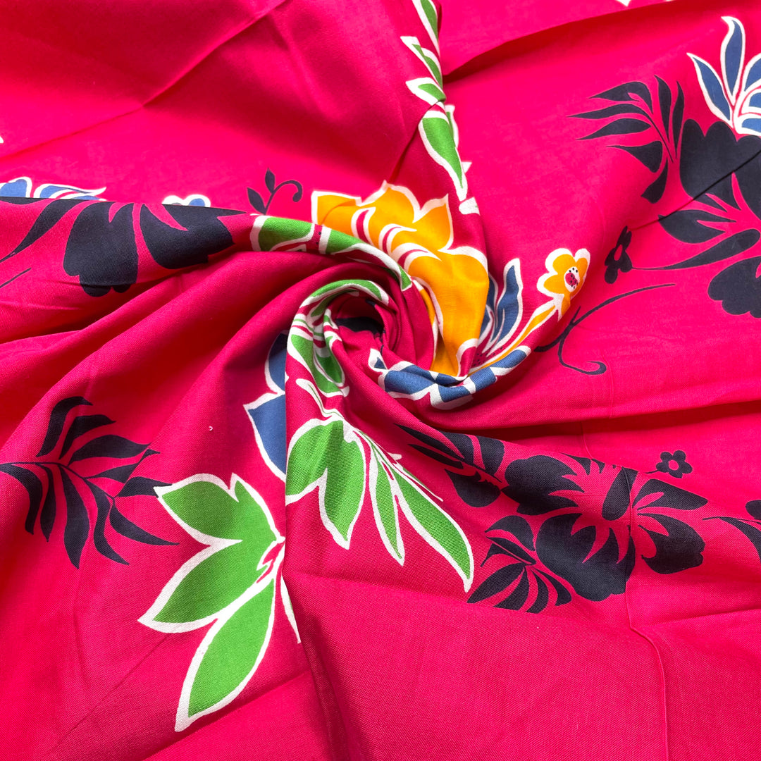 Hibiscus Iced Tea - Cotton Woven - Pink Multi Floral - 2.9M Bundle (6821942919281)