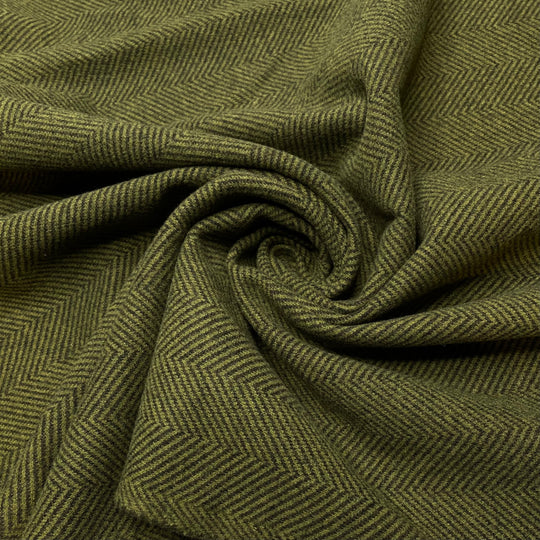 This Way And That - Poly Knit - Green/Black Herringbone - 0.75M Bundle (6821953896561)
