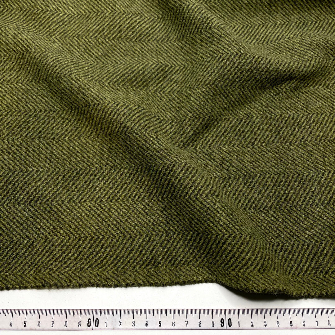 This Way And That - Poly Knit - Green/Black Herringbone - 0.75M Bundle (6821953896561)
