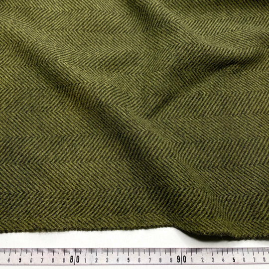 This Way And That - Poly Knit - Green/Black Herringbone - 0.75M Bundle (6821953896561)