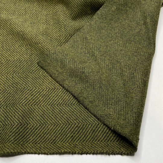This Way And That - Poly Knit - Green/Black Herringbone - 0.75M Bundle (6821953896561)