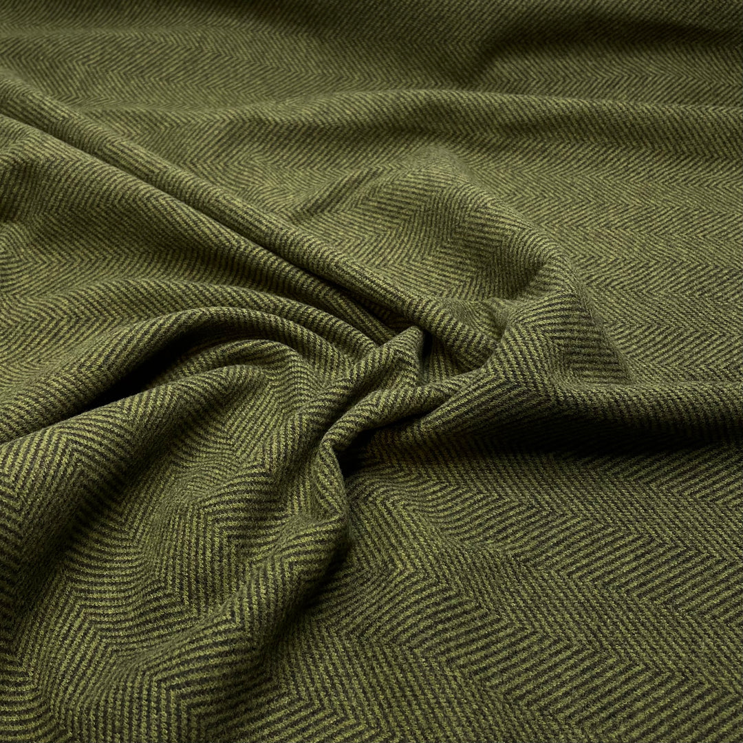 This Way And That - Poly Knit - Green/Black Herringbone - 0.75M Bundle (6821953896561)