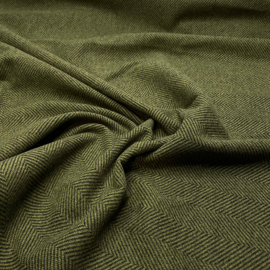 This Way And That - Poly Knit - Green/Black Herringbone - 0.75M Bundle (6821953896561)