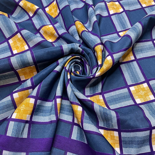 Lay In On The Line - Poly Woven - Navy Multi Plaid - 1.8M Bundle (6822740787313)