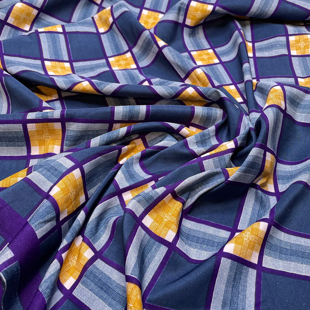 Lay In On The Line - Poly Woven - Navy Multi Plaid - 1.8M Bundle (6822740787313)