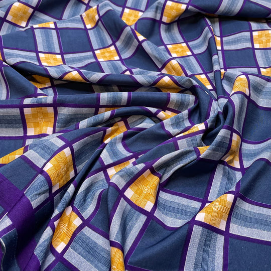 Lay In On The Line - Poly Woven - Navy Multi Plaid - 1.8M Bundle (6822740787313)