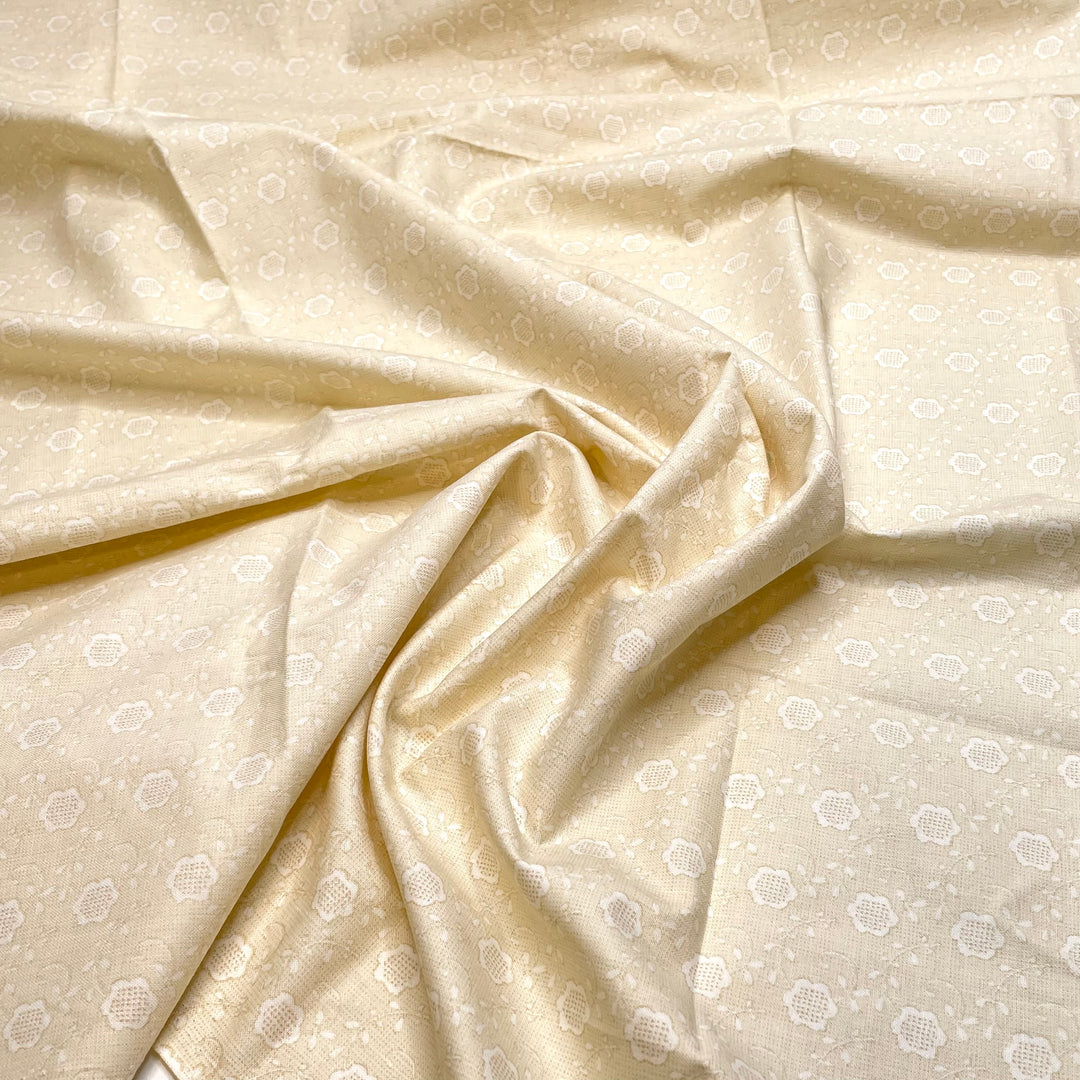 Grammas Shortbread - Cotton Woven - Cream/White Floral - 1.1M Bundle (6822745243761)